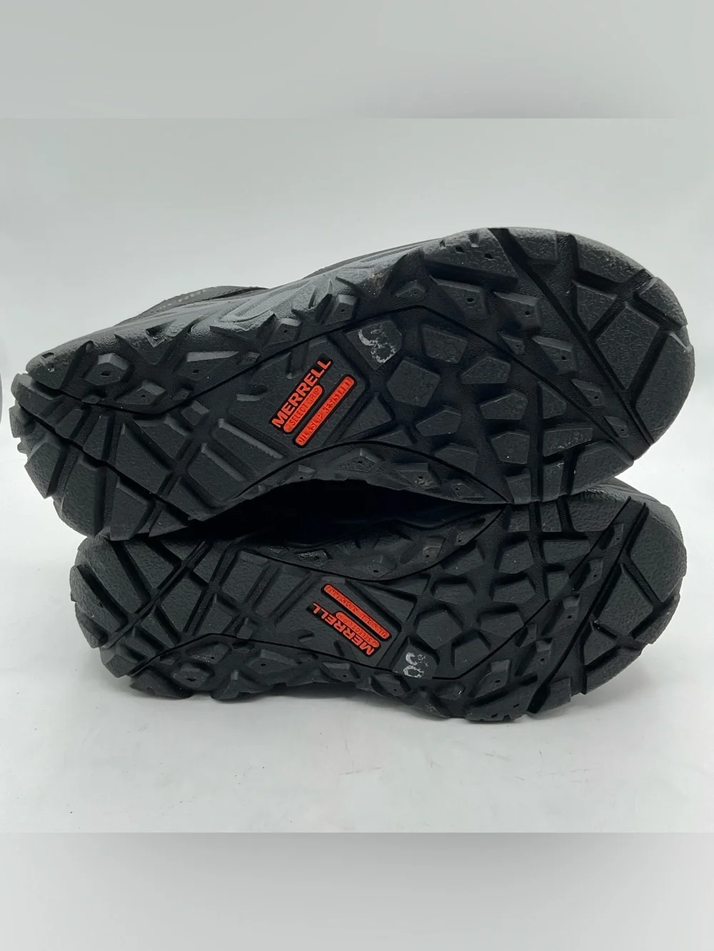 Merrell Work Men’s 8.5 M Black Leather Composite Toe Safety Work Boots ASTM